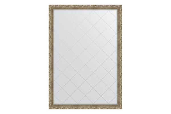 Wall mirror with engraving in a baguette frame EVOFORM BY 4487 vignette antique silver 130x185 cm