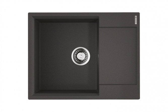 Inset sink with drainer OMOIKIRI Daisen 65-BL 4993684, black 65x51x19.5 cm
