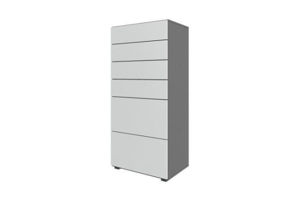 Children's chest of drawers Oscar Moon mini 60x130x39.6 cm, antacite, talc