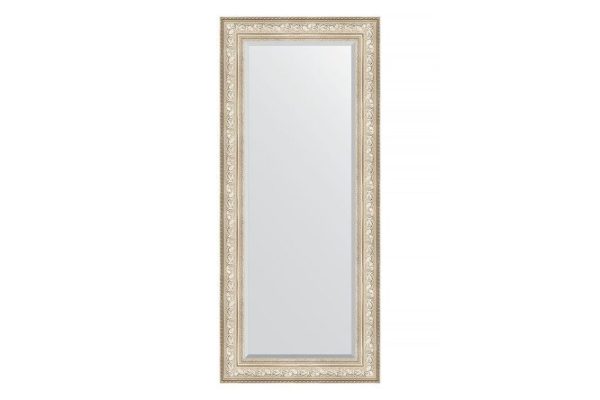 Wall mirror with bevel in a baguette frame EVOFORM vignette silver 70x160 cm
