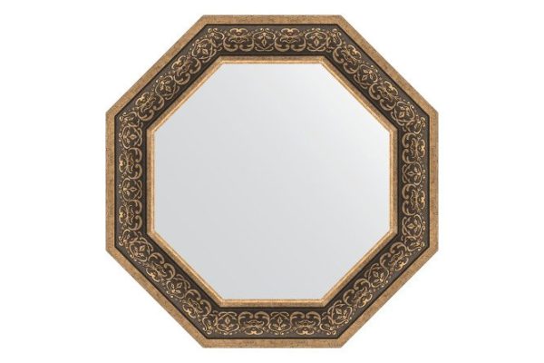 Wall mirror in a baguette frame EVOFORM Octagon BY 3842, silver monogram 69.4x69.4 cm