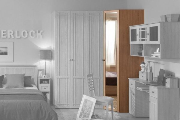 9ee24f0250a74ffc399d9cea7e406eed.jpg Corner wardrobe with mirror Sherlock 85.9x230x85.9 cm