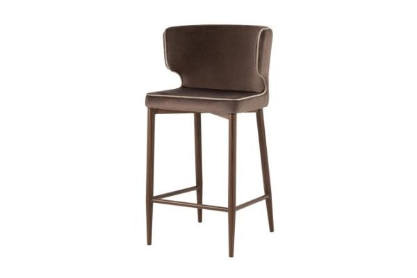 Half-bar chair Mateo 47x93x52 cm, upholstery color brown, legs brown