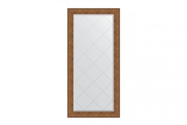 Wall mirror with engraving in a baguette frame EVOFORM BY 4559 copper chain mail 77x159 cm