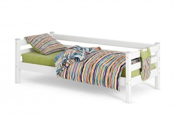 Sonya bed with back protection 80x190 cm white