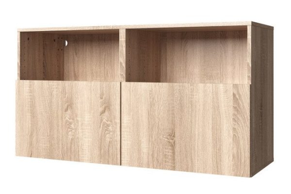 Cabinet with shelves and drawers Oscar 120x64 with push to open, Sonoma oak