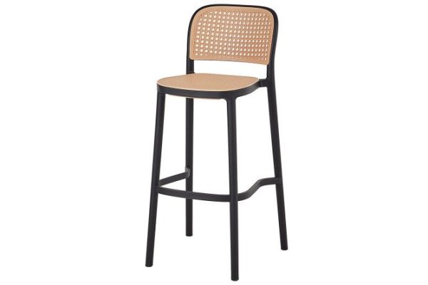 Bar stool Stick 37x102x52 cm, seat color beige, legs black