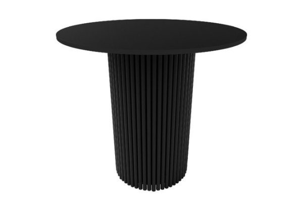 Trubis Wood table with tubular base 80x75x80 cm