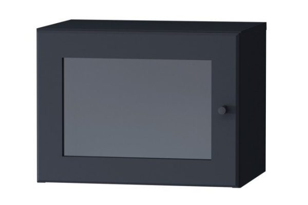 Mezzanine with glass doors bookcase Harris 40 cm