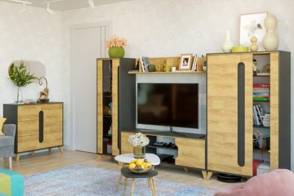 Living room Nova graphite, hickory