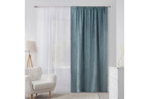 Ribbon curtain MICASA Arabella 180x280 cm, 1 piece, turquoise color