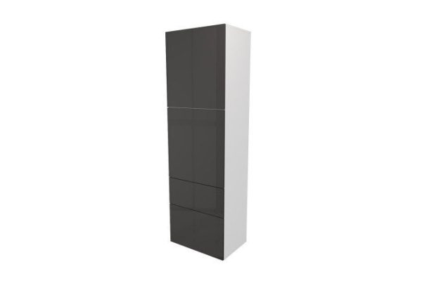 9ln1l8y24avq26g4x6cz3jx9fn1ohyme.jpg Wardrobe 2 doors and 2 drawers Oscar Amika 60x192 with closers, white / black graphite gloss
