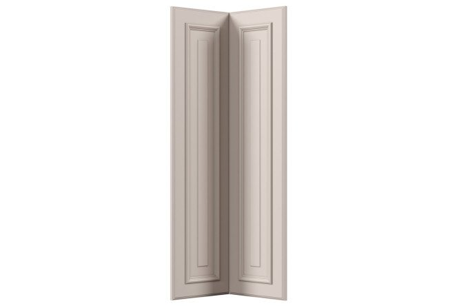 Set of Olivia fronts for a wall-mounted corner L-shaped cabinet, 50.6x95.6 cm, cashmere color
