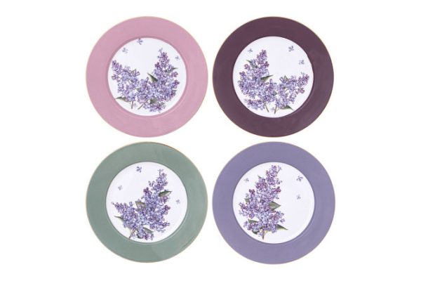 Set of snack plates Lefard Lilac Porcelain, 4 pcs.