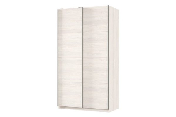 Sliding wardrobe 2-door Praktik 120x220x60 cm, light anchor ash, silver profile