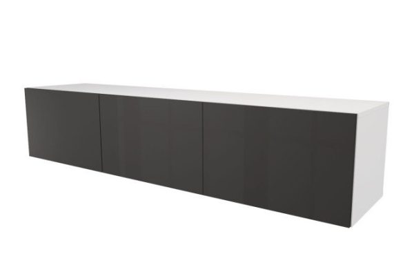 Cabinet with doors Oscar Amika 180x38, white / black graphite gloss