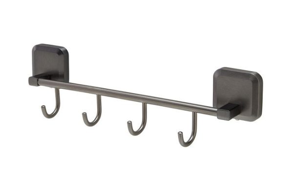 Storm towel holder with 4 hooks, wall mounted