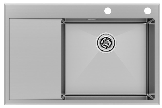 Inset sink PAULMARK Kroner-Edge 78F PM777851-BSR right with drain 78x51x20 cm