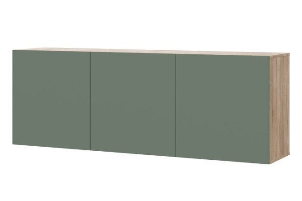 Cabinet Oscar Moon 180x64 with doors, sonoma oak / soft olive