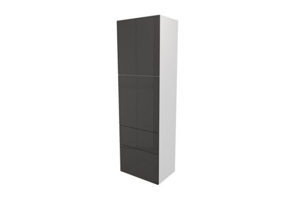 9u0pre4ulfp5rwmtaqj0ytdwkqmcruqv.jpg Wardrobe 2 doors and 2 drawers Oscar Amika 60x192 with push to open, white / black graphite gloss