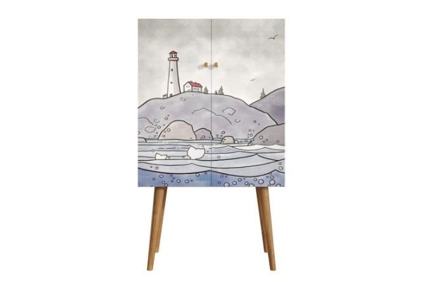 Berber chest of drawers with high legs