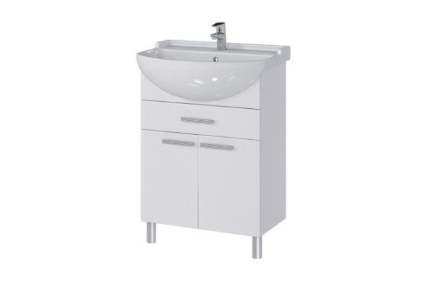 Floor stand Sanstar Aura 353.1-1.4.1. 59.1 cm, frame color white, facade white