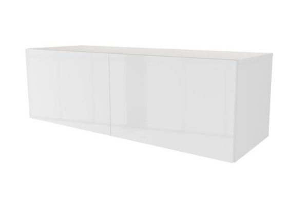 Cabinet with drawers Oscar Amika 120x38 with push to open, white / white gloss