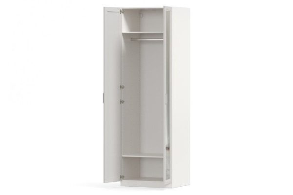 Wardrobe 2-door Oscar Gloria 75x236x60.2 cm, white, gray, with one mirror