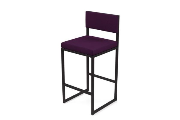 Bar stool Horeca Barnes 40x100x40 cm, upholstery color purple, legs black
