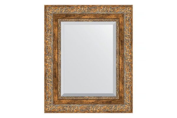 Wall mirror with bevel in a baguette frame EVOFORM BY 3358 vignette antique bronze 45x55 cm