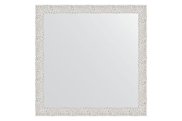 Wall mirror in a baguette frame EVOFORM embossed white 61x61 cm