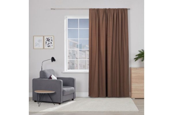 Ribbon curtain MICASA Lorette 200x280 cm, 1 piece, coffee color