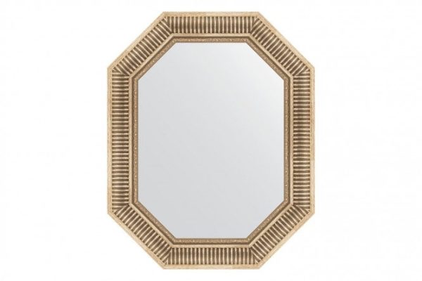 Wall mirror in a baguette frame EVOFORM Polygon BY 7202, silver aqueduct 62x77 cm