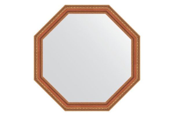 Wall mirror in a baguette frame EVOFORM Octagon BY 3714, bronze beads on wood 71.6x71.6 cm