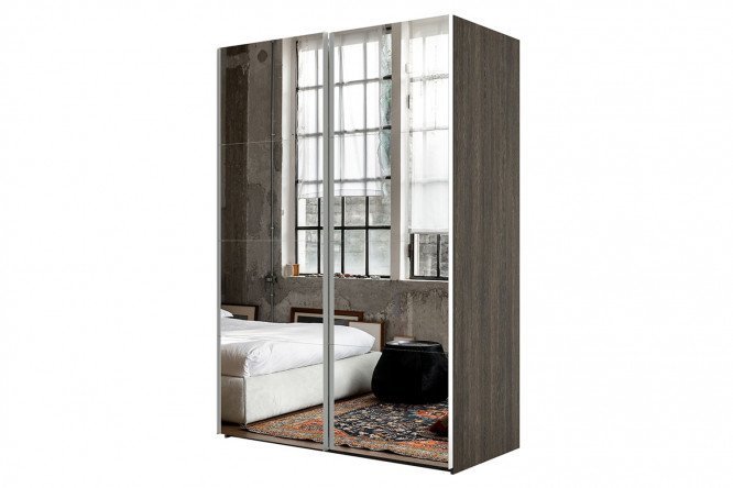 Sliding wardrobe 2-door Comet 200x240 cm wenge Mali, mirror fronts