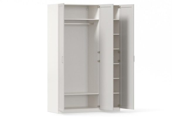 Wardrobe 3-door Oscar Gloria 150x236x60.2 cm, white, gray