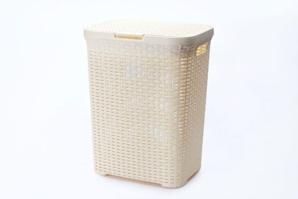 Laundry basket with lid Rattan 40 l 29.5x48.2x37.8 cm, 40 l, Polypropylene