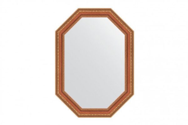 Wall mirror in a baguette frame EVOFORM Polygon BY 7053, bronze beads on wood 51x71 cm