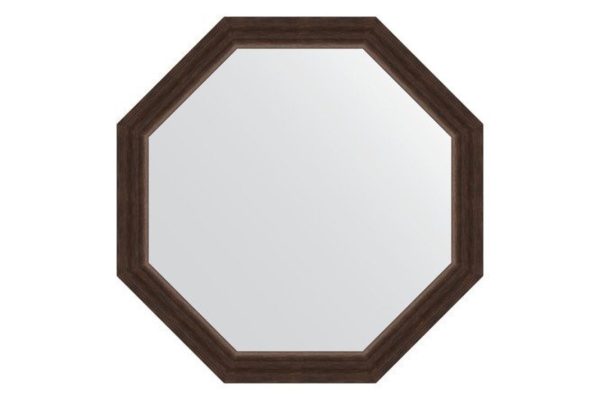 Wall mirror in a baguette frame EVOFORM Octagon BY 3723, rosewood 71.6x71.6 cm