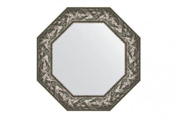 Wall mirror in a baguette frame EVOFORM Octagon BY 7372, Byzantium silver 63x63 cm