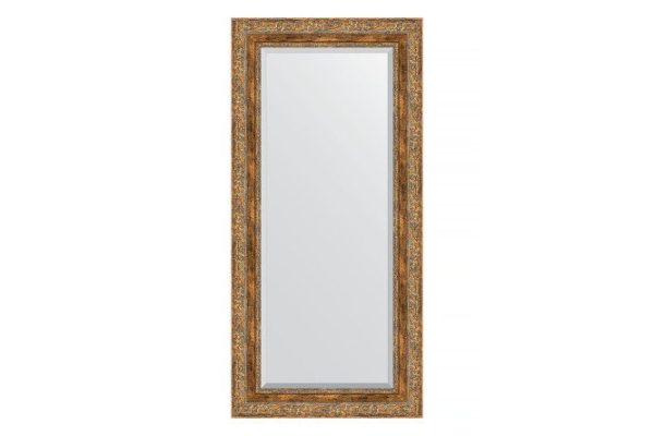 Wall mirror with bevel in a baguette frame EVOFORM vignette antique bronze 75x165 cm