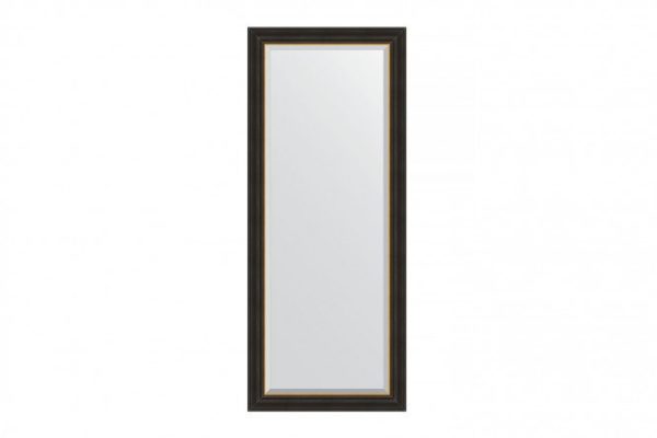 Wall mirror with bevel in a baguette frame EVOFORM BY 3930 ebony with gold 64x154 cm