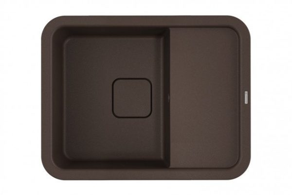 Inset sink with drainer OMOIKIRI Tasogare 65-DC 4993489, dark chocolate 65x51x19 cm
