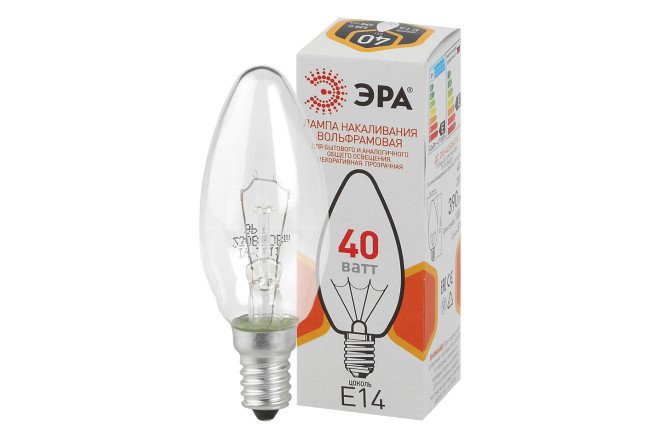 Incandescent lamp ERA DS 230-40 B36 E14 40W, E14, Warm