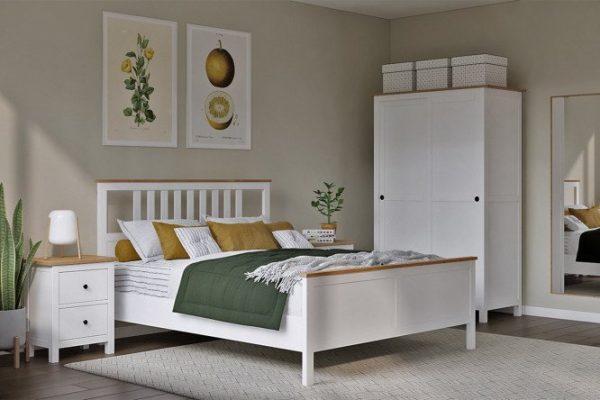 Bedroom set Evans white, light brown
