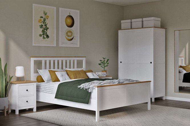 Bedroom set Evans white, light brown
