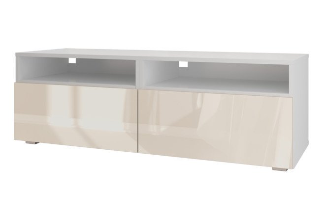 Cabinet Oscar Amika 120x40 with 2 drawers and 2 shelves, white / cashmere gloss