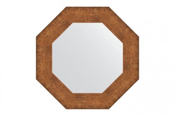 Wall mirror in a baguette frame EVOFORM Octagon BY 3880, copper chain mail 57x57 cm