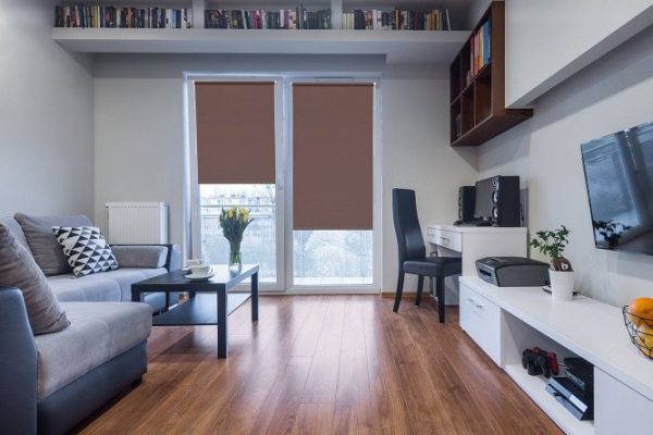 Roller blind COMFORT Plain color milk chocolate, 160x175 cm