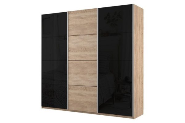 a93b38a1673c8fd7e9b8df33cfe7401c.jpg 3-door wardrobe Cors 210x230 cm, Sonoma, Sonoma facade, black